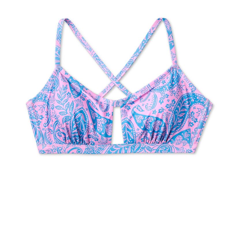 Women's Paisley Print Cut Out Bralette Bikini Top - Wild Fable™ Blue/Pink, 5 of 7