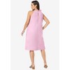 Jessica London Women's Plus Size Denim Tie-Neck Dress - 3 of 4