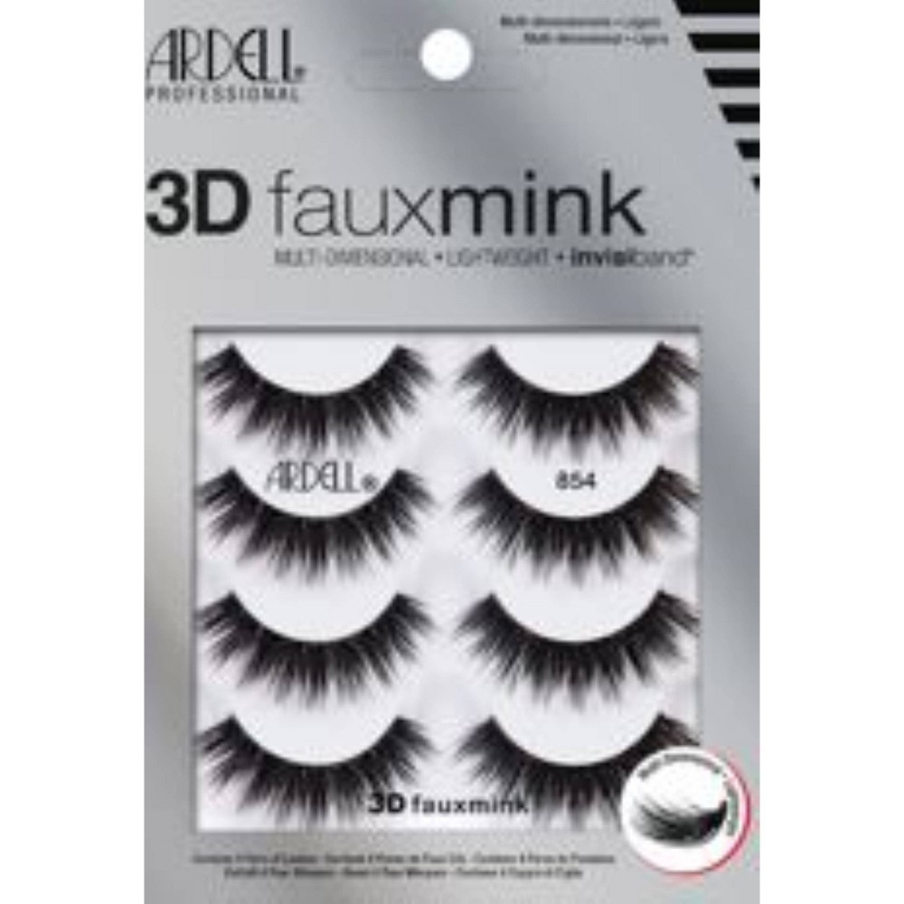 Photos - False Eyelashes Ardell Faux Mink  854 Lash Black - 4pr 