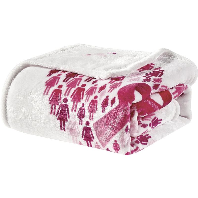 Noble House Warm and Snugly Breast Cancer Awareness 50"x70" Throw Blanket - Pinktober, 4 of 5