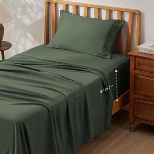 Deep Pocket Sheets Set - Fits Mattresses Up to 21 Inches Thick - 4 Piece GentleSoft™ Bed Sheets, Moisture Wicking, Soft & Cooling Bedsheet & Pillowcas - 1 of 4