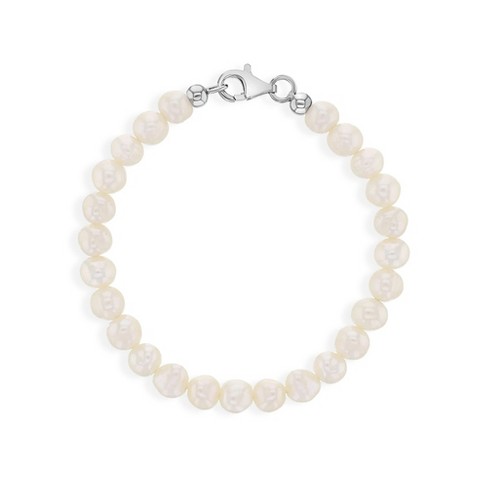 Cultured pearl bracelet sterling on sale silver