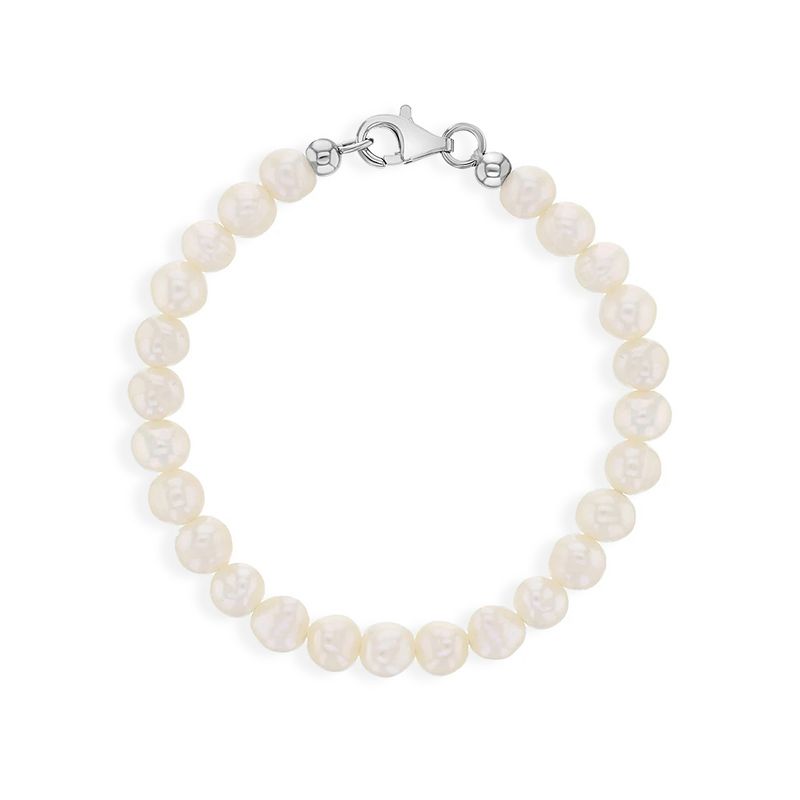 Girl's Classic Cultured Pearl Strand Bracelet Sterling Silver - In Season Jewelry, 1 of 7