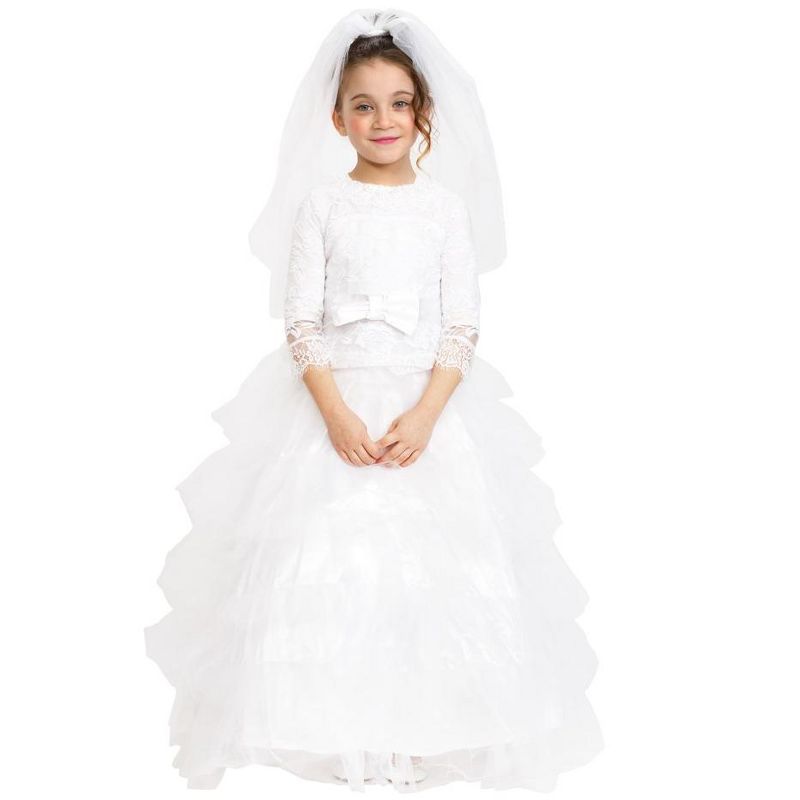 Dress Up America Bridal Gown Costume for Toddler Girls - Bride Dress Up Set, 2 of 6