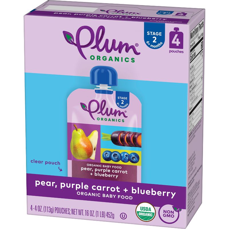 Plum Organics Pear Purple Carrot & Blueberry Baby Food Pouch - (Select Count), 5 of 12