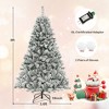 Costway 6 FT/7FT/8FT Pre-Lit Christmas Tree 3-Minute Quick Shape Flocked Decor with 300/450/600 LED Lights - 4 of 4