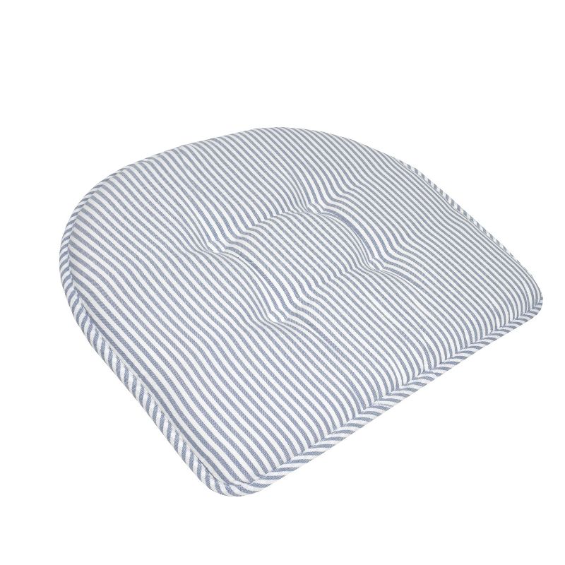 Pinstripe U Shaped Memory Foam 17" x 16" Chair Cushions by Sweet Home Collection™, 2 of 7