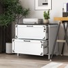 HDZNVF 2 Drawer Farmhouse File Office Cabinet, Filing Cabinet with Lock for Home Office, White - 2 of 4