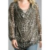 Women's Cowl Neckline Sheer Blouse With Lining - TEMPO PARIS - 3 of 3