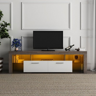 NicBex TV Stand Morden TV Stand with LED Lights Modern Media Console for Living Room, Bedroom