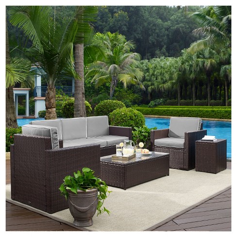 Palm Harbor 5pc All Weather Wicker Patio Sofa Conversation Set