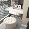 NicBex Modern 31.5" Round Ottoman Velvet Upholstered Footstools with Button Tufted for Bedroom and Living Room - 4 of 4