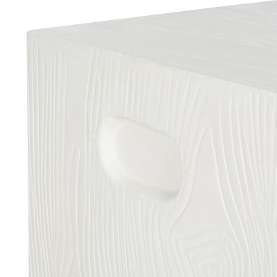 15'' Square Ivory Concrete Modern Accent Stool