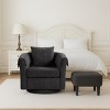 GlasFlength Accent Chairs Swivel Accent Chair Chenille Barrel Armchair with Ottoman Set Modern Side Chair for Room, Black, 27"*24.6"*24.8" - 3 of 4
