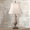Regency Hill Country Cottage Table Lamp 25" High Antique Gold Leaves Petite Vase Off White Rectangular Shade for Living Room Family Bedroom - 2 of 4