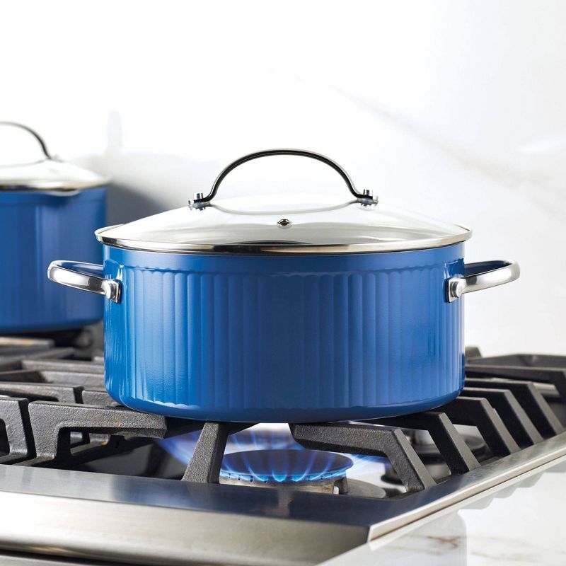 Farberware Style 10pc Nonstick Cookware Pots and pans Set - Blue, 2 of 16