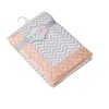 Bacati - Grey Chevron with Solid Border Blanket (Grey Chevron/Coral Pink Border) - 3 of 4