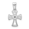 Black Bow Jewelry Sterling Silver and Cubic Zirconia Maltese Cross Pendent - 3 of 4
