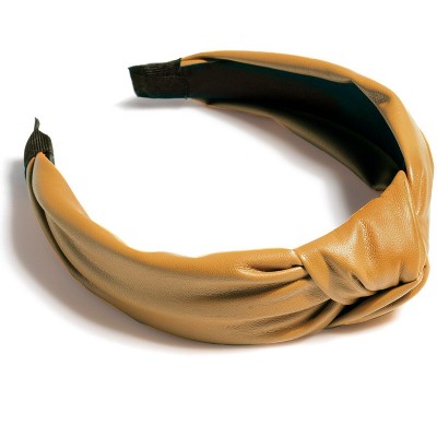 Shiraleah Knotted Faux Leather Headband, Sunflower