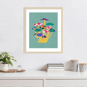Amanti Art Rainbow Mushrooms by Sarah Leonard Framed Wall Art Print - 1 of 4