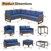 Buenhomino Patio Furniture Set with Thick Cushion, High Back Outdoor Sectional Sofa and Metal Coffee Tables, 7PCS Wicker Conversation Set - 3 of 4
