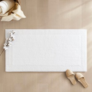 SEVOBAL Bath Rugs and Mats Bathroom Rugs Non Slip Washable Soft Absorbent Chenille Bath Mat Shaggy Floor Carpet for Tub Shower, White, 60"*24"*0.75" - 1 of 4