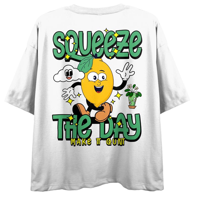 Squeeze The Day Women's White Cropped Tee, 3 of 5