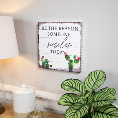 Be the Reason Someone Smiles Today 12" Rustic Canvas Wall Art