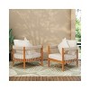 Outdoor Club Chair, Acacia Wood Frame with Handwoven Rope and Removable Cushions, Boho Patio Seating for Porch or Garden - Coolbibila - 2 of 4
