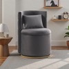 Dsvimoy Accent Chair Velvet Fabric with High Density Foam Cushion and Extra Pillow for Living or Bedroom

, Gray, 31"*24.5"*23" - 3 of 4