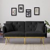 Sersper Convertible Sofa Bed, 59-inch Modern Velvet Sleeper Sofa Loveseat w/2 Pillows, 3 Adjustable Positions and Golden Metal Legs - image 4 of 4