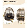 Swivel Egg Chair, PE Rattan Lounge Chair with  Cushion & Steel Frame for Indoor/Outdoor Use - DLEC28 - 3 of 4
