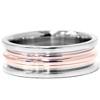 Pompeii3 Grooved Comfort Fit 8mm Two Tone 14K Rose & White Gold - 3 of 4