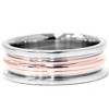 Pompeii3 Grooved Comfort Fit 8mm Two Tone 14K Rose & White Gold - image 3 of 4