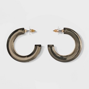 Faceted Open Hoop Earrings - A New Day Gray, Women