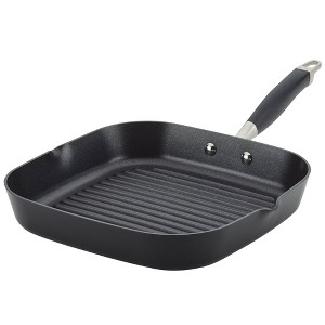 Anolon Advanced Home 11" Deep Square Grill Pan with Pour Spouts Onyx: Nonstick Anodized Aluminum, Gas & Electric Compatible - 1 of 4