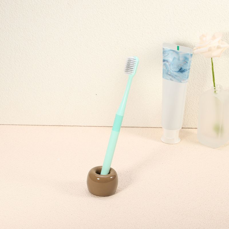 Unique Bargains Bathroom Round Mini Ceramic Toothbrush Holder 1.65"x1.18", 5 of 7