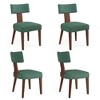 Dining Chairs Set of 4, Linen Mid Century Modern Dining Chairs with Curved Backrestand Wood Legs, Upholstered Dining RoomChairs - 2 of 4
