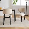 Set of 2 Upholstered Dining Chair with Rubberwood Legs, Modern Farmhouse Fabric Kitchen Chairs for Dining Room or Small Spaces-Koiai - 2 of 4