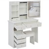 NicBex Vanity Desk with Mirror Small Vanity with Sliding Mirror and Built-in Socket, Makeup Table Set with Cushioned Stool, Hair Dryer Stand - 3 of 4
