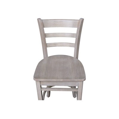 Emily 41" Gray Solid Wood Counter Height Barstool