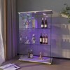 Display Cabinet with LED lights, Tempered Glass Antique Storage Cabinet Bookshelf for Living Room and Bedrooms -ModernLuxe - 2 of 4
