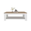 PAGED Coffee Table with Shelf, Contemporary Living Room Table with Faux Marble Top, Center Table for Living Room, Study - 3 of 4