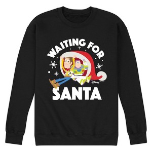 Men's - Toy Story - Woody and Buzz Waiting For Santa Graphic Fleece Sweatshirt - 1 of 4