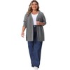 Women's Plus Size Long Sleeve Open Front Loose Solid Casual Knit Cardigans - Agnes Orinda - 3 of 4