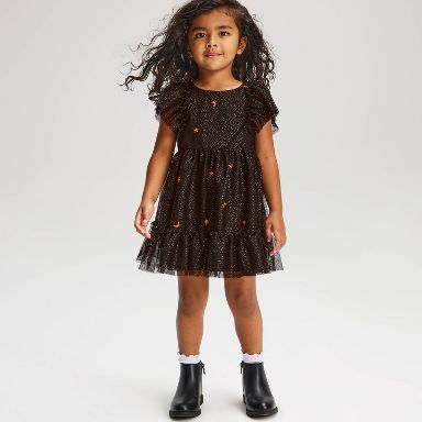 black 4t dress Toddler Girls' Embroidered Star & Moon Tulle Discover 310 Black Pants