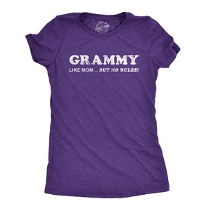 Womens Grammy Like Mom But No Rules T Shirt Funny Grandmother Tee - Crazy Dog Women's T Shirt - 1 of 4
