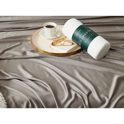 Cream Organic Cotton Bamboo King Deep Pocket Sheet Set