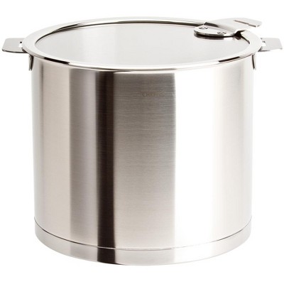 Cristel Strate L Stainless Steel 10 Quart Stockpot with Flat Glass Lid