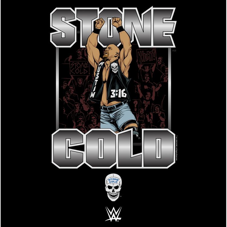 Men's WWE Stone Cold Steve Austin Silver Logo T-Shirt - Black - Large ...